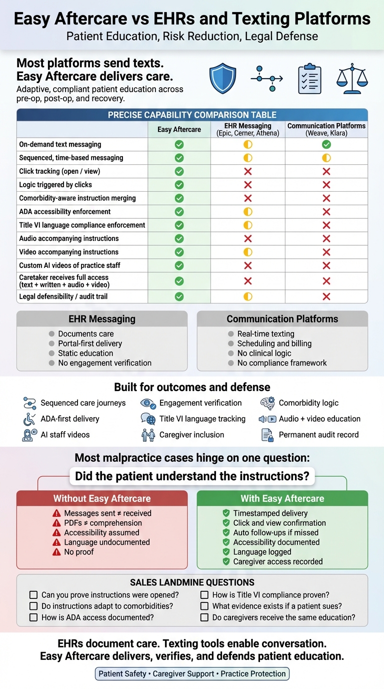 Easy Aftercare comparison general