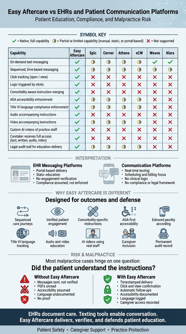 Easy Aftercare comparison specific
